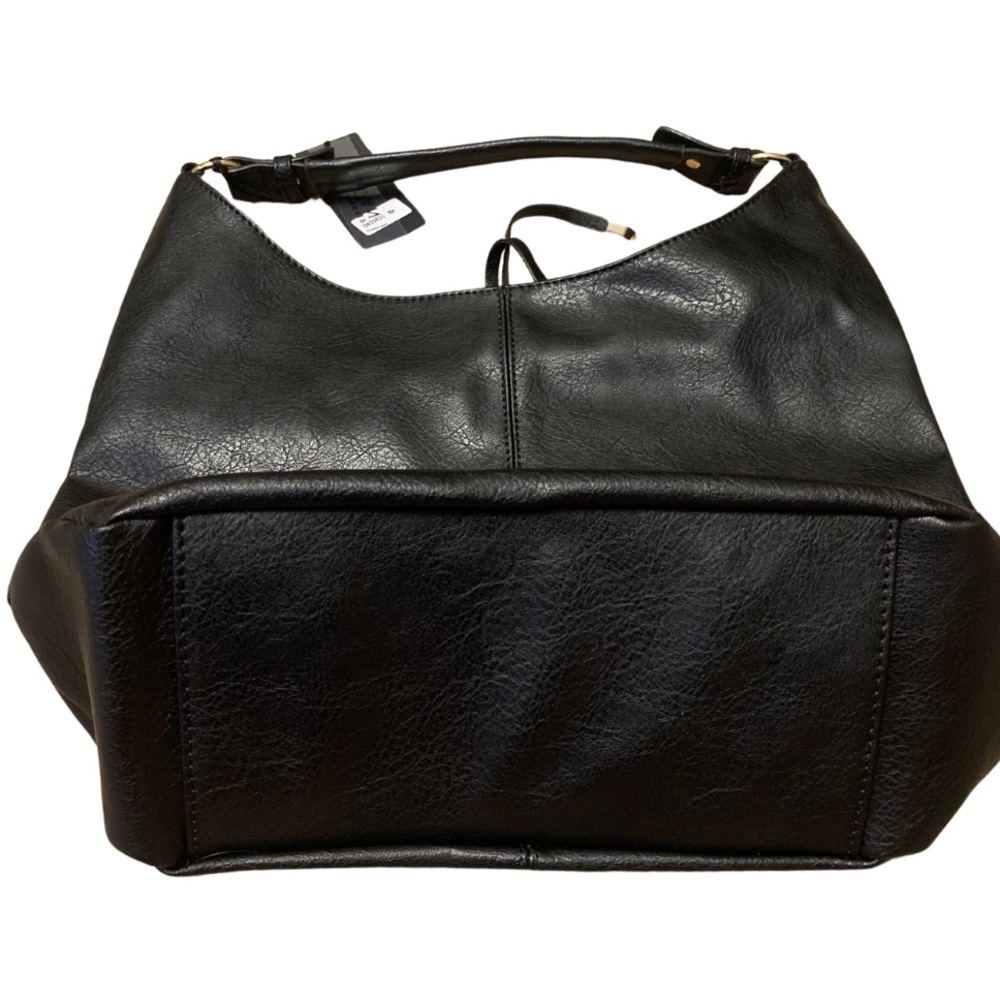 Deluxity Los Angeles PETA Approved Vegan Black Slouchy handbag lined NWT - Picture 2 of 8